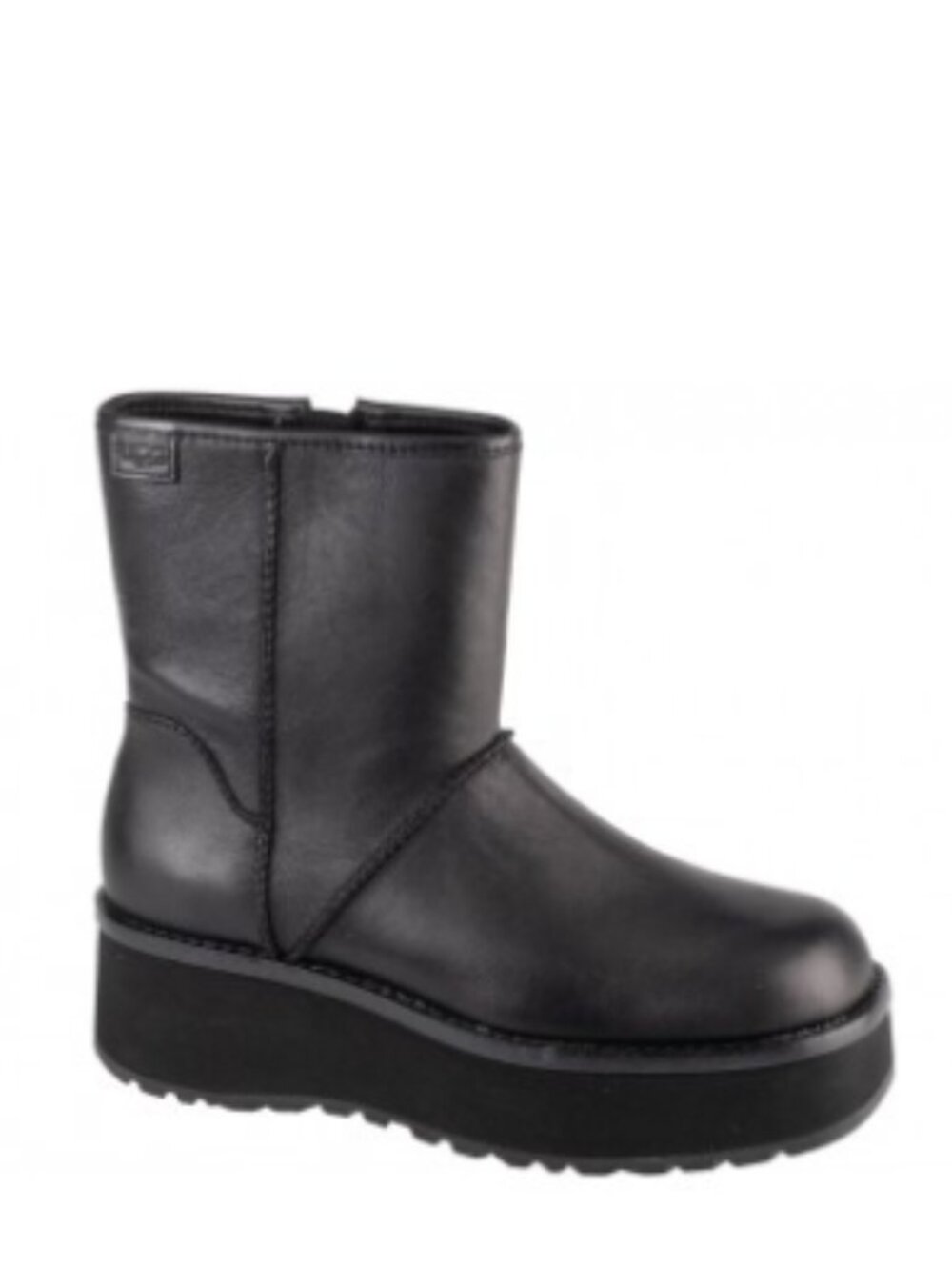 UGG Black Leather Platform Ankle Boots Size 9